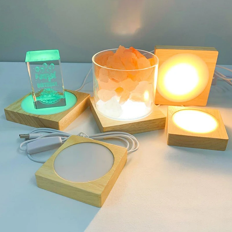 1pc Square Wooden LED Light Display Stand Desktop Crystal Glass Ornaments Night Lamp Base for Home Store Decor
1pc Square Wooden LED Light Display Stand Desktop Crystal Glass Ornaments Night Lamp Base for Home Store Decor