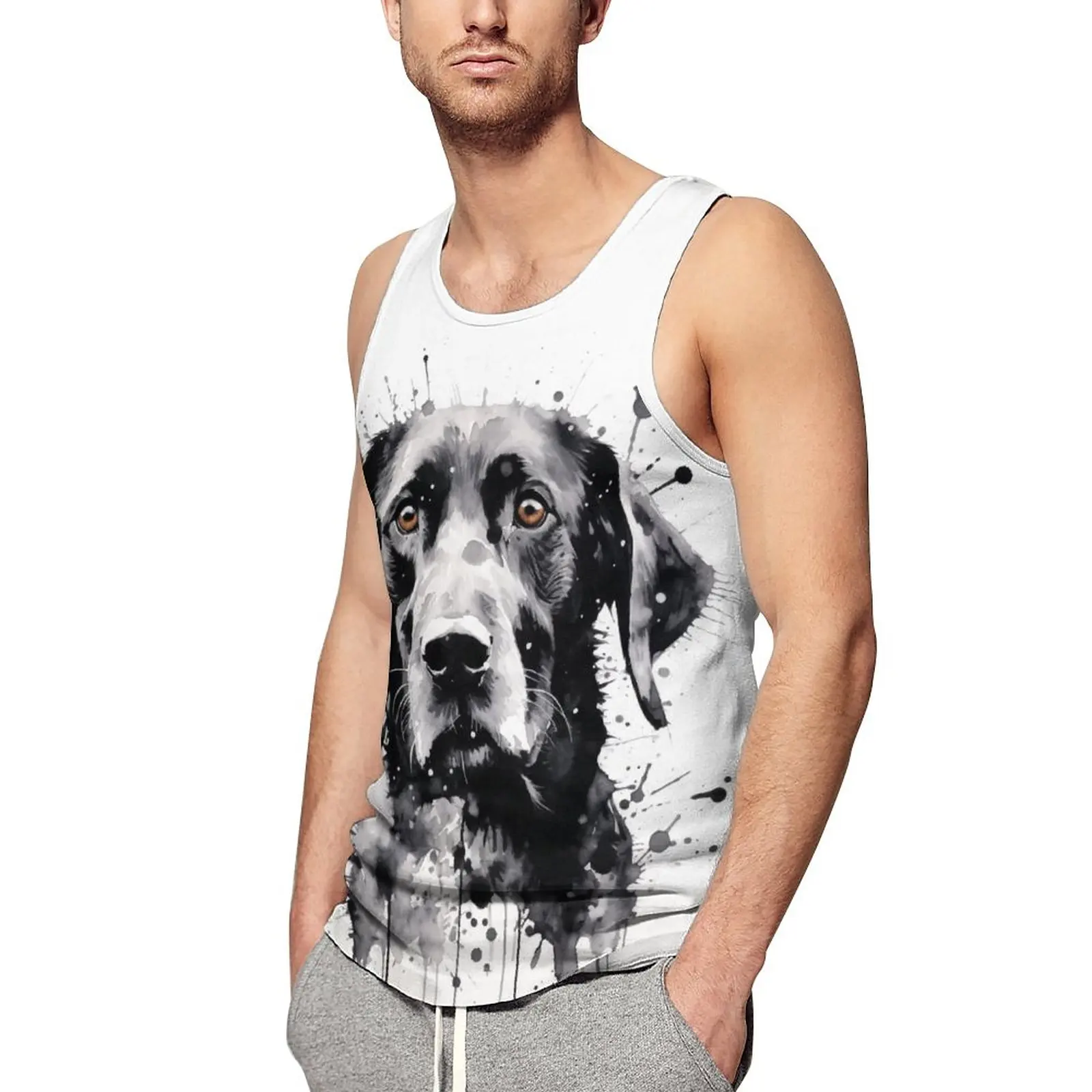 Dog Tank Top Men Ink Drawing Streetwear Tops Summer Workout Design Sleeveless Shirts Large Size
Dog Tank Top Men Ink Drawing Streetwear Tops Summer Workout Design Sleeveless Shirts Large Size