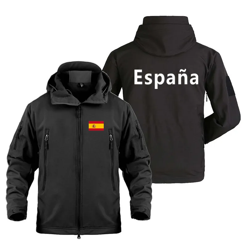 

New Autumn Winter España Multiple Pockets Cargo Man Coat Jackets Military Outdoor Spain Waterproof SoftShell Jackets for Men
