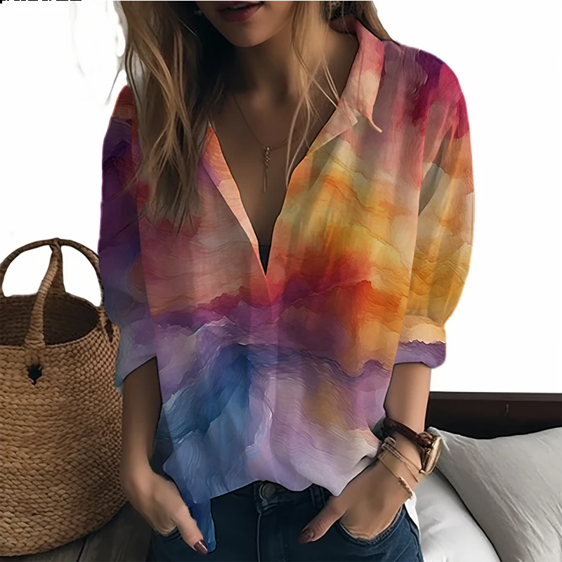 Новая женская рубашка с цветным 3D-принтом, женская рубашка, Повседневная стильная женская рубашка, модная уличная Свободная Женская рубашка
Новая женская рубашка с цветным 3D-принтом, женская рубашка, Повседневная стильная женская рубашка, модная уличная Свободная Женская рубашка
