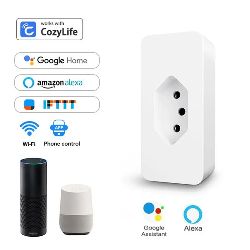 Smart Wifi Brazil Plug 16A With Power Monitor Function Cozylife App Remote Control Socket Outlet Works With Alexa Google Home
Smart Wifi Brazil Plug 16A With Power Monitor Function Cozylife App Remote Control Socket Outlet Works With Alexa Google Home