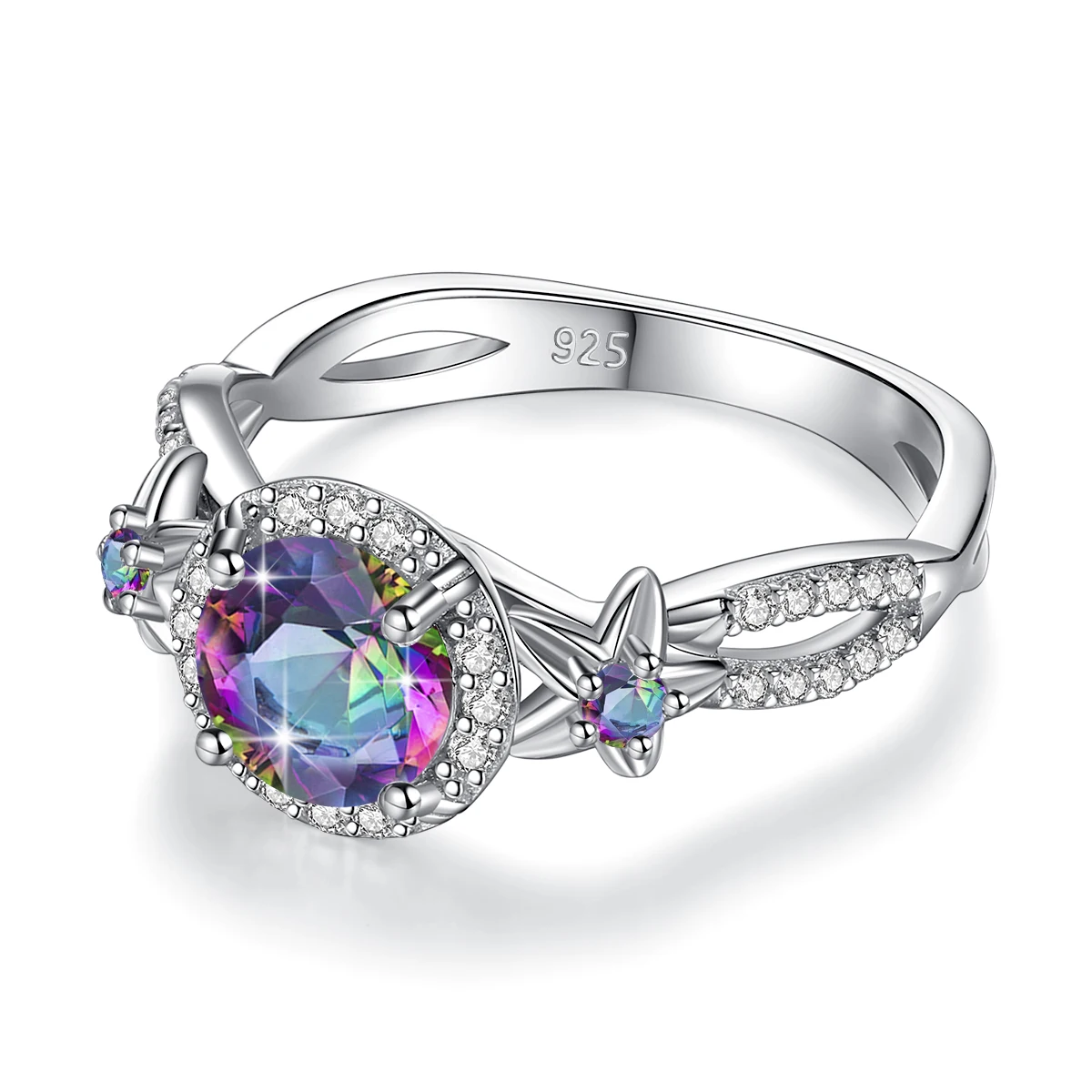 Elegant Ring Mystic Topaz Round Cut Flower Silver 925 Sterling Cute Romantic Girl Gift Wedding Rings Women Party Fine Jewelry
Elegant Ring Mystic Topaz Round Cut Flower Silver 925 Sterling Cute Romantic Girl Gift Wedding Rings Women Party Fine Jewelry