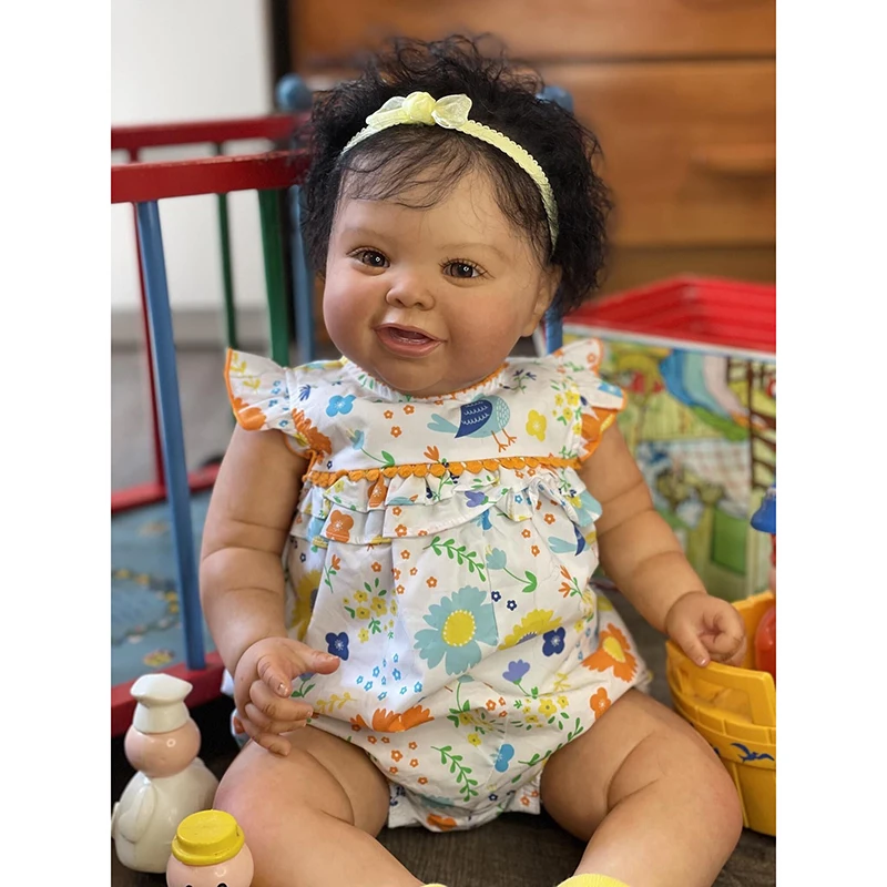 60CM Reborn Baby Kodi In Dark Brown Skin Hand Rooted Hair Genesis Painted Reborn Doll with Visible Art Doll Veins Collectible
60CM Reborn Baby Kodi In Dark Brown Skin Hand Rooted Hair Genesis Painted Reborn Doll with Visible Art Doll Veins Collectible