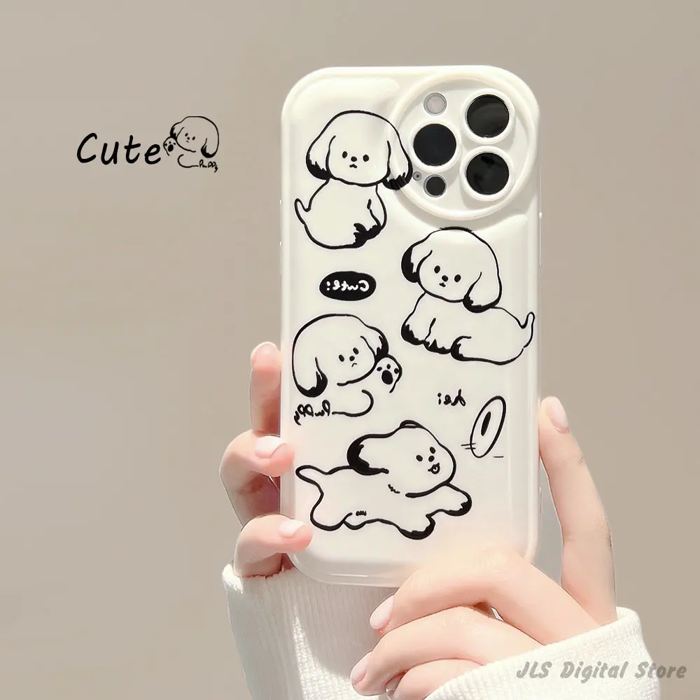 INS Cute Puppy Cover IPhone Case 11 Pro Max 14 12 13 X XS White Cartoon Pattern Lovely Soft Shockproof Protective Phone Camera
INS Cute Puppy Cover IPhone Case 11 Pro Max 14 12 13 X XS White Cartoon Pattern Lovely Soft Shockproof Protective Phone Camera