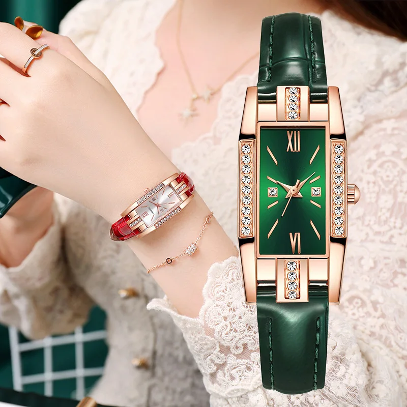 Reloj Mujer Fashion Diamond Square Watches Women Leather Quartz Watch Elegant Retro Women Wrist Watch Relogio Feminino
Reloj Mujer Fashion Diamond Square Watches Women Leather Quartz Watch Elegant Retro Women Wrist Watch Relogio Feminino