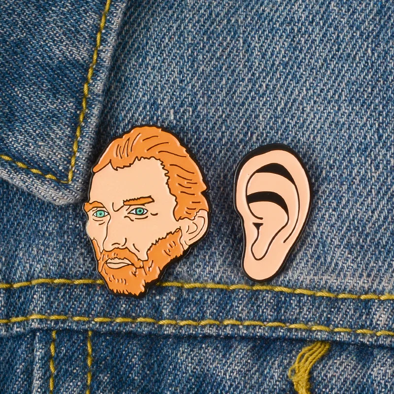 Cartoon Vincent Van Gogh Ear Lapel Enamel Pins Brooch Metal Badge Vintage Classics Fashion Retro Jewelry Gifts Collection
Cartoon Vincent Van Gogh Ear Lapel Enamel Pins Brooch Metal Badge Vintage Classics Fashion Retro Jewelry Gifts Collection