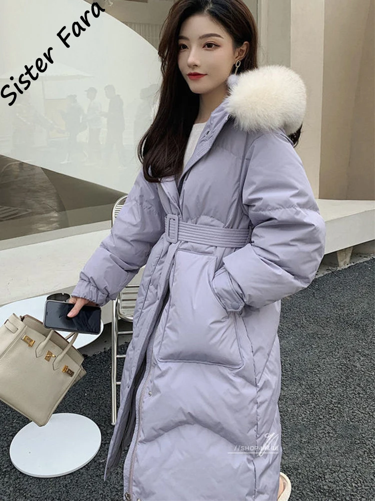 Sister Fara Fox Big Fur Collar Hooded Down Jacket Winter Women's 90 White Duck Down Jacket Parka Female Long Down Jacket Coat
Sister Fara Fox Big Fur Collar Hooded Down Jacket Winter Women's 90 White Duck Down Jacket Parka Female Long Down Jacket Coat