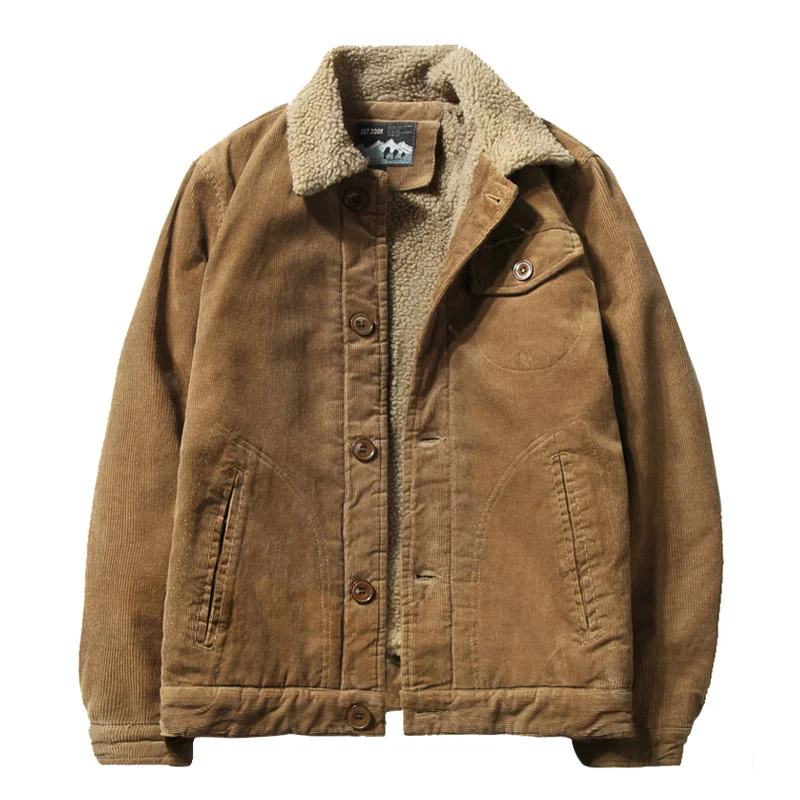 2023 Men's Winter Button Jacket Plus Velvet Overcoat Corduroy Tooling Casual Parka Korean Fashion Solid Color Cotton Jackets
2023 Men's Winter Button Jacket Plus Velvet Overcoat Corduroy Tooling Casual Parka Korean Fashion Solid Color Cotton Jackets
