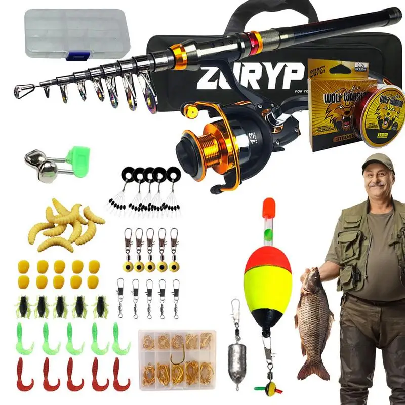 

Fishing Rod And Reel Combo Kit Telescopic Fishing Kit With Reel And Gear Portable Fishing Equipment Fishing Rod Tackle Combos