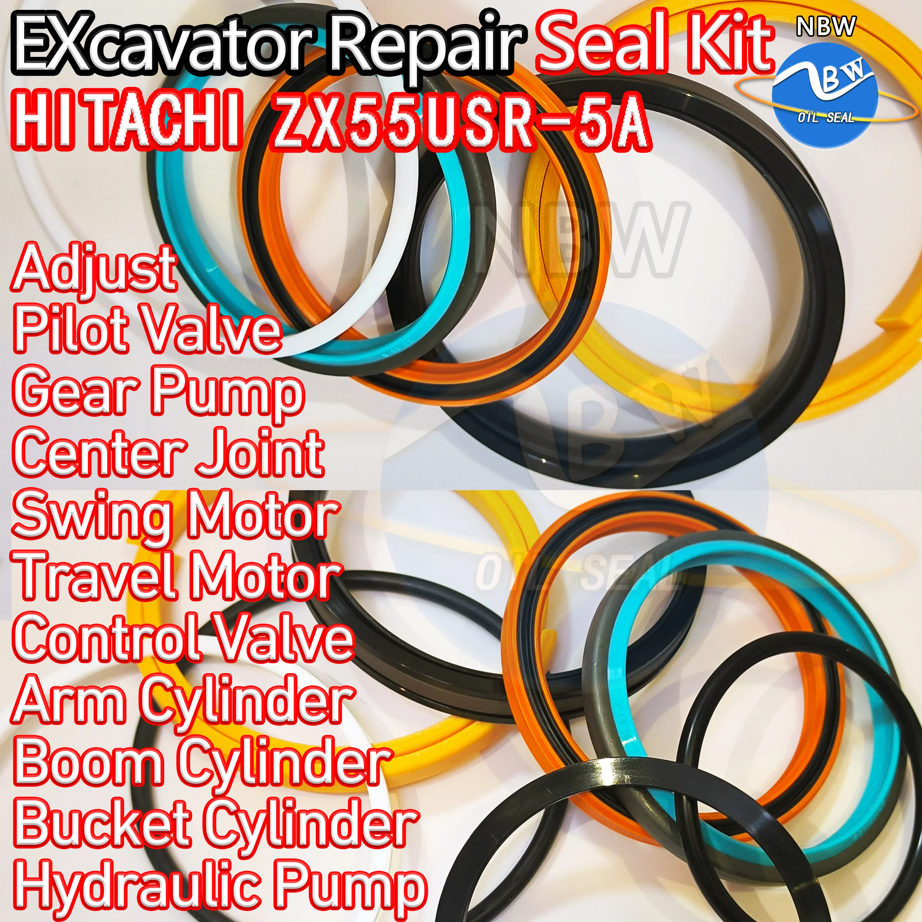 HITACHI ZX55USR-5A Oil Seal Kit Pilot Valve Gear Pump Center Joint For Excavator Hydraulic Repair O-ring Swing Motor ZX55USR 5A
HITACHI ZX55USR-5A Oil Seal Kit Pilot Valve Gear Pump Center Joint For Excavator Hydraulic Repair O-ring Swing Motor ZX55USR 5A