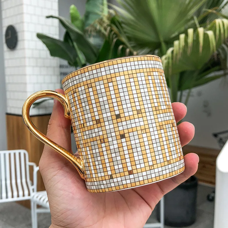 Golden Art Mugs Mosaic Style Abstract Art Painting Ceramic Cup, Creative Gift StarBuck Style Coffee Cup
Golden Art Mugs Mosaic Style Abstract Art Painting Ceramic Cup, Creative Gift StarBuck Style Coffee Cup