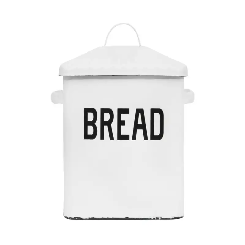Metal Bread Box with Lid and Handles; Rustic Farmhouse Storage for Kitchen, White Butter churner Butter holder
Metal Bread Box with Lid and Handles; Rustic Farmhouse Storage for Kitchen, White Butter churner Butter holder