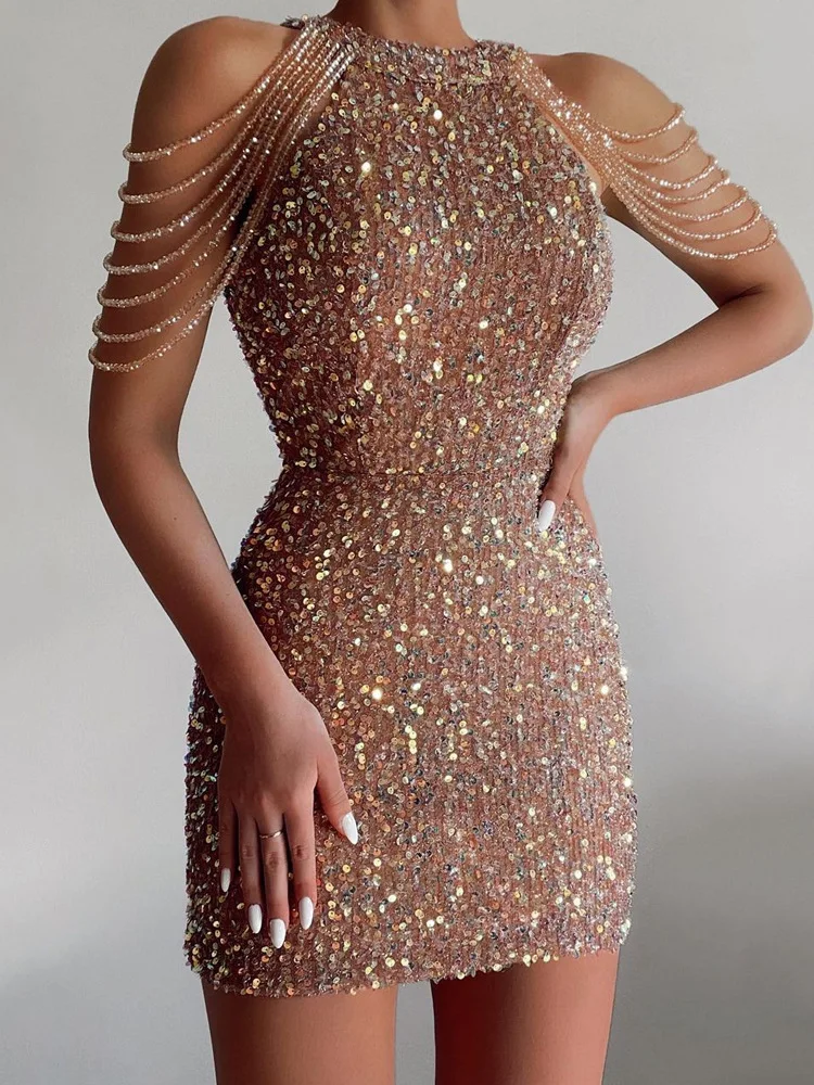 2022 Spring And Summer Women's New Fashion Neck Hanging Sexy Crystal Tassel Wrap Hip Sequins Evening Dress
2022 Spring And Summer Women's New Fashion Neck Hanging Sexy Crystal Tassel Wrap Hip Sequins Evening Dress