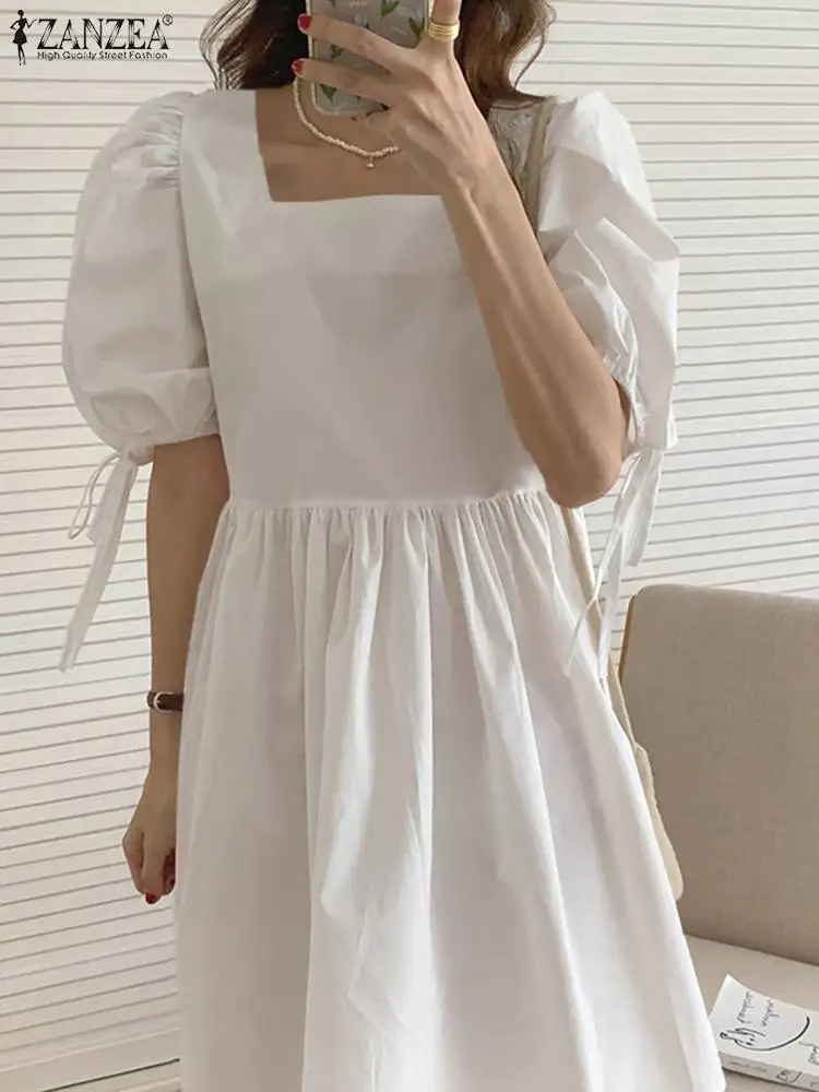 ZANZEA Summer Women Square Neck Holiday Knee-length Dress Elegant Casual Loose Vestidos Kaftan Puff Sleeve Solid Party Sundress
ZANZEA Summer Women Square Neck Holiday Knee-length Dress Elegant Casual Loose Vestidos Kaftan Puff Sleeve Solid Party Sundress