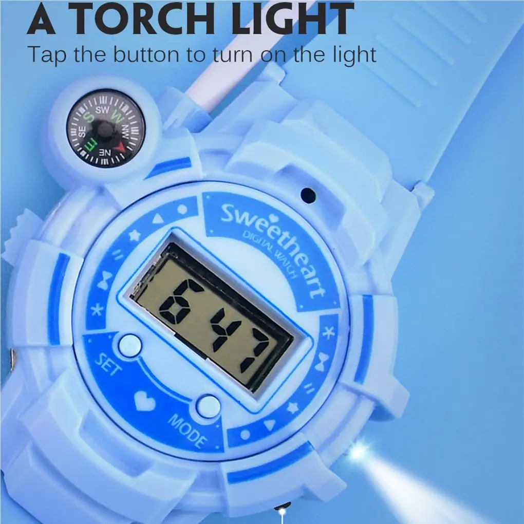 

Walkie-talkie Toy Phone Watch Long-lasting USB Charging Birthday Gift Kid Toys Time Check Compass Multipurpose