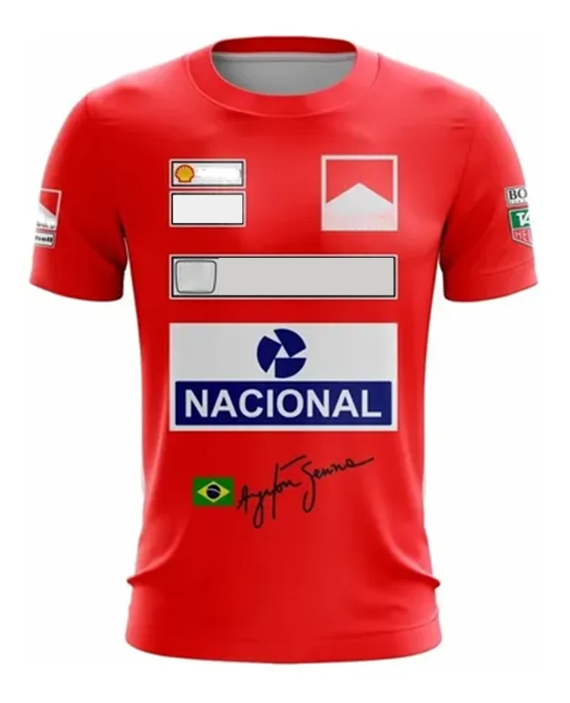Brazilian driver Ayrton Senna Formula 1 racing suit replica jersey T-shirt Men's Moto outdoor cycling uniform T-shirt
Brazilian driver Ayrton Senna Formula 1 racing suit replica jersey T-shirt Men's Moto outdoor cycling uniform T-shirt