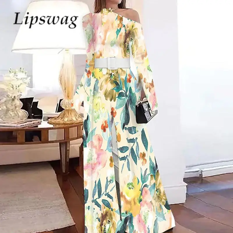 Fashion Pattern Print Women Jumpsuit Spring Off Shoulder Slant Neck Long Sleeve Playsuit Elegant Ladies Waisted Wide Leg Romper
Fashion Pattern Print Women Jumpsuit Spring Off Shoulder Slant Neck Long Sleeve Playsuit Elegant Ladies Waisted Wide Leg Romper