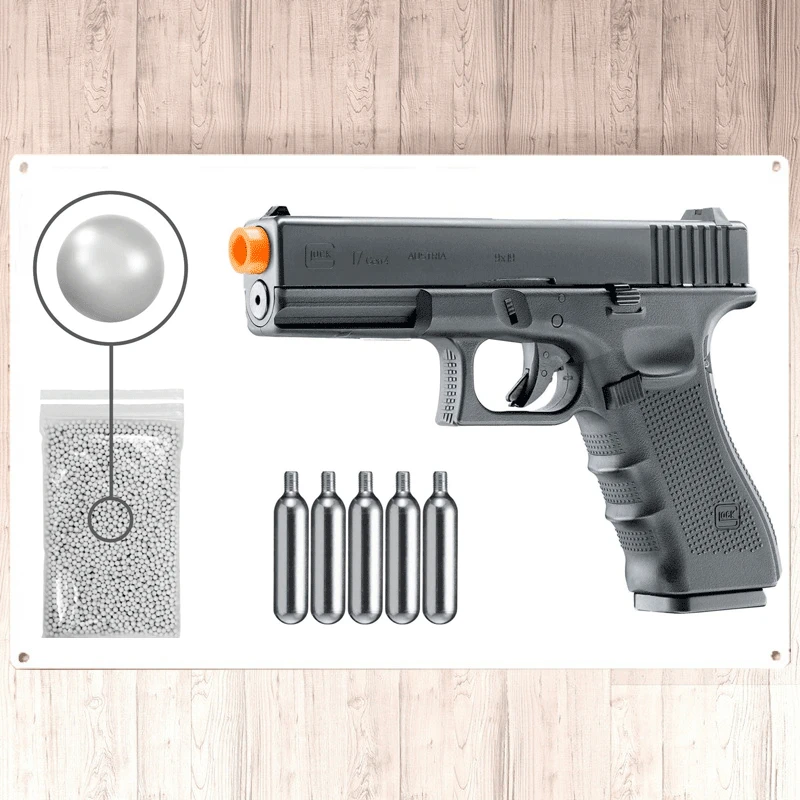 New 2022 Glock G17 Gen4 C02 Airsoft Armas Blowback - KWC Airsoft Pistol with Included 5x6 Gram CO2 Metal Wall Sign 8*6inch
New 2022 Glock G17 Gen4 C02 Airsoft Armas Blowback - KWC Airsoft Pistol with Included 5x6 Gram CO2 Metal Wall Sign 8*6inch