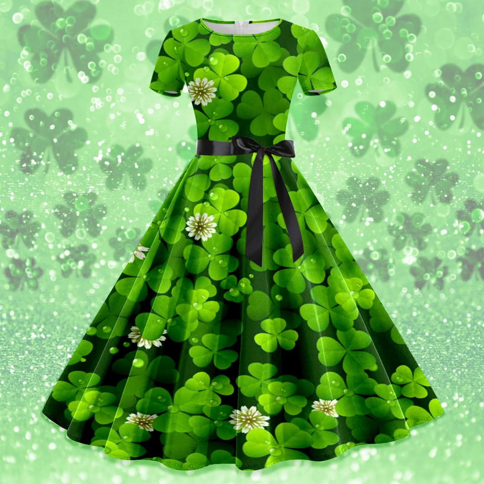 Elegant Dresses For Women Chic St Pa Day Print Short Sleeve 1950s Housewife Evening Party Prom Vestido
Elegant Dresses For Women Chic St Pa Day Print Short Sleeve 1950s Housewife Evening Party Prom Vestido