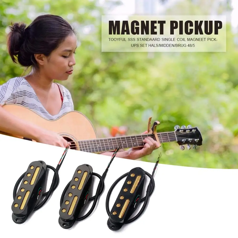 3pcs/lot Pickups Excellent Durable Cooper Magnet Black SSS Standard Neck/Middle/Bridge 48/50/52 Single Coil Magnet
3pcs/lot Pickups Excellent Durable Cooper Magnet Black SSS Standard Neck/Middle/Bridge 48/50/52 Single Coil Magnet