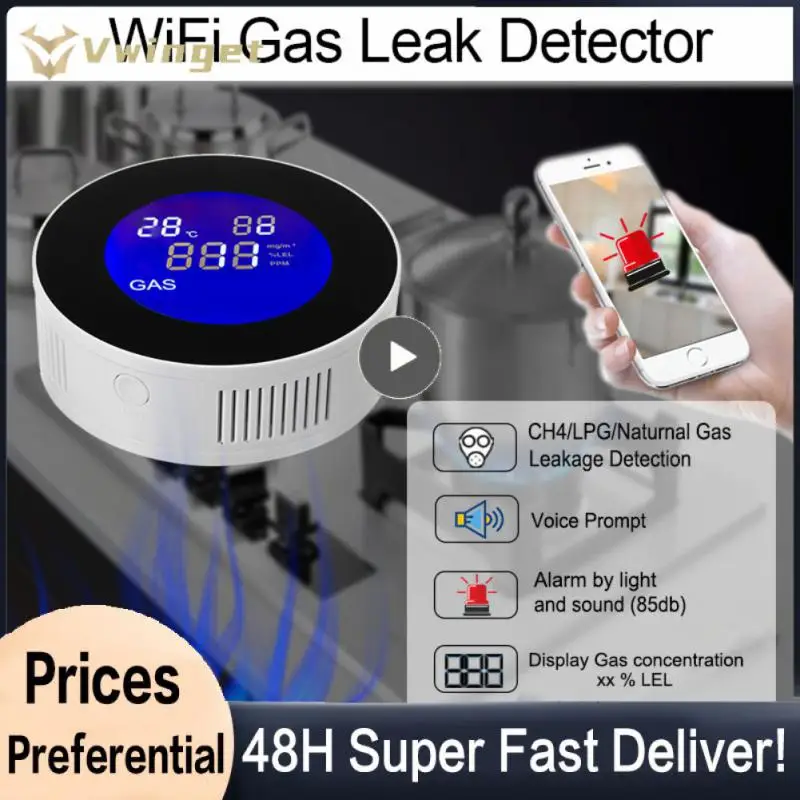 3/5/8PCS Tuya Wifi Intelligent Gas Leak Sensor Wifi Gas Detector Digital Lcd Gas Leakage Security Protection
3/5/8PCS Tuya Wifi Intelligent Gas Leak Sensor Wifi Gas Detector Digital Lcd Gas Leakage Security Protection