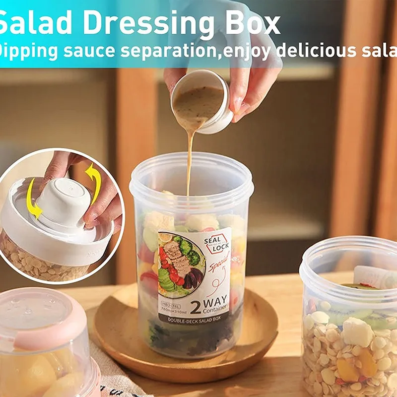 Kitchen Fresh-keeping Food Container Salad Yogurt Box Container For Cereals Double-layered Portable Travel Storage Jars
Kitchen Fresh-keeping Food Container Salad Yogurt Box Container For Cereals Double-layered Portable Travel Storage Jars