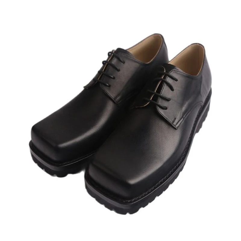 New Style Mens Casual Leather Shoes Sipriks Handmade Big Square Toe Shoes Breathable Comfort Derby Dress Shoes Elegant Black
New Style Mens Casual Leather Shoes Sipriks Handmade Big Square Toe Shoes Breathable Comfort Derby Dress Shoes Elegant Black