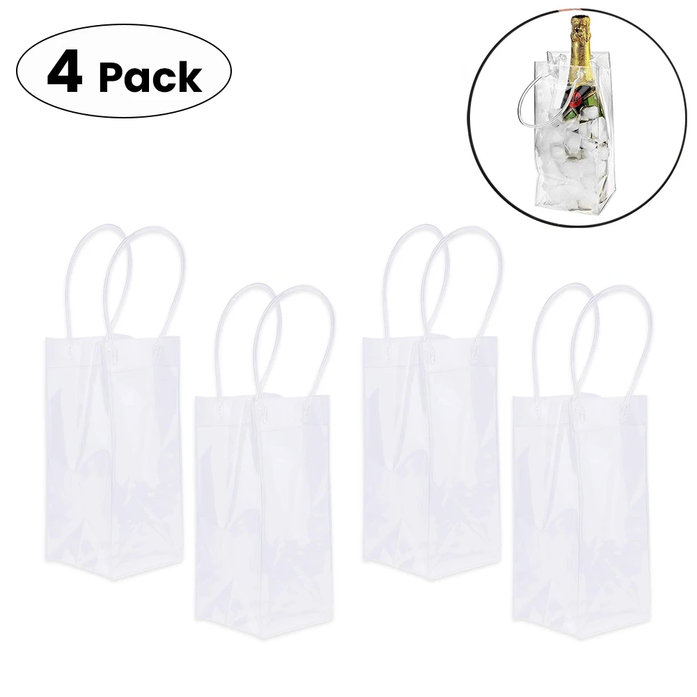 Ice Bag Wine PVC Transparent Gift Bag Leakproof Beer Champagne Bucket Drink Bottle Cooler Foldable Carrier with Carry Handle
Ice Bag Wine PVC Transparent Gift Bag Leakproof Beer Champagne Bucket Drink Bottle Cooler Foldable Carrier with Carry Handle