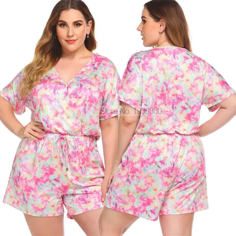 2PCS PJS Set With Bow Summer Onesies Sexy Short Sleeve Sleepwear V-Neck Bodysuit Nightwear Women Print Flower Pajamas Lingerie
2PCS PJS Set With Bow Summer Onesies Sexy Short Sleeve Sleepwear V-Neck Bodysuit Nightwear Women Print Flower Pajamas Lingerie