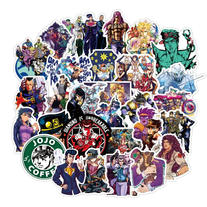 Cartoon Anime JoJo's Bizarre Adventure Stickers for Laptop Suitcase Stationery Waterproof Decals Album Graffiti Kids Toys Gifts
Cartoon Anime JoJo's Bizarre Adventure Stickers for Laptop Suitcase Stationery Waterproof Decals Album Graffiti Kids Toys Gifts