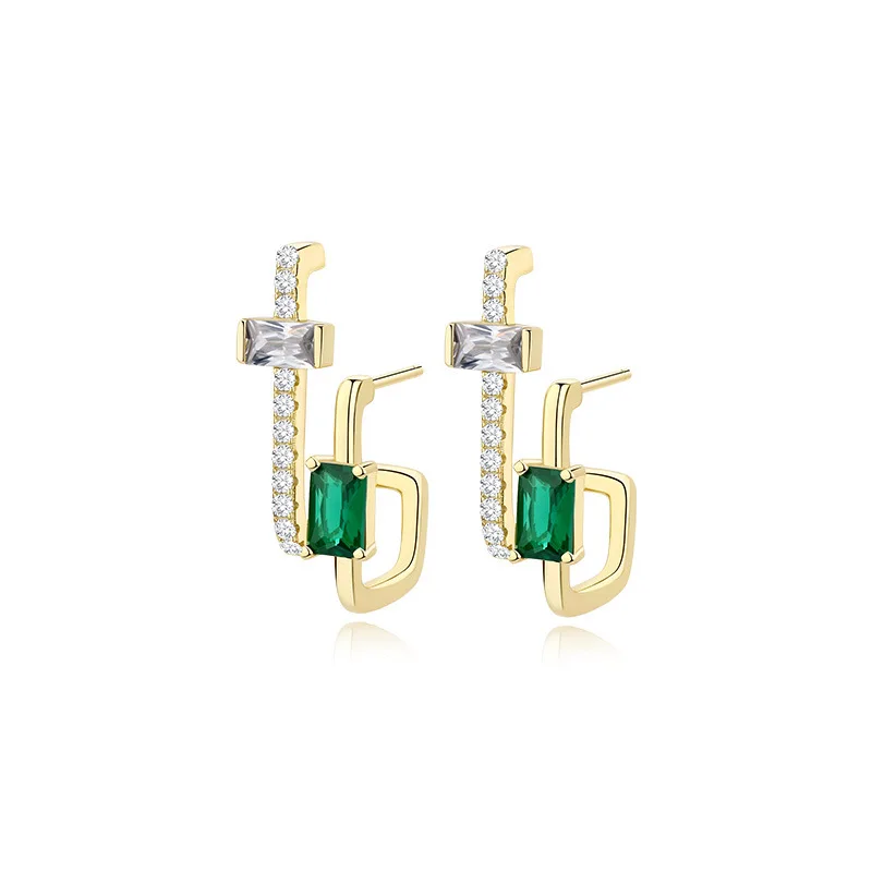 Original Design S925 Sterling Silver Green Gem Earrings, Women's Exquisite Jewelry Zircon Zarrings, Fashionable Women's Jewelry
Original Design S925 Sterling Silver Green Gem Earrings, Women's Exquisite Jewelry Zircon Zarrings, Fashionable Women's Jewelry