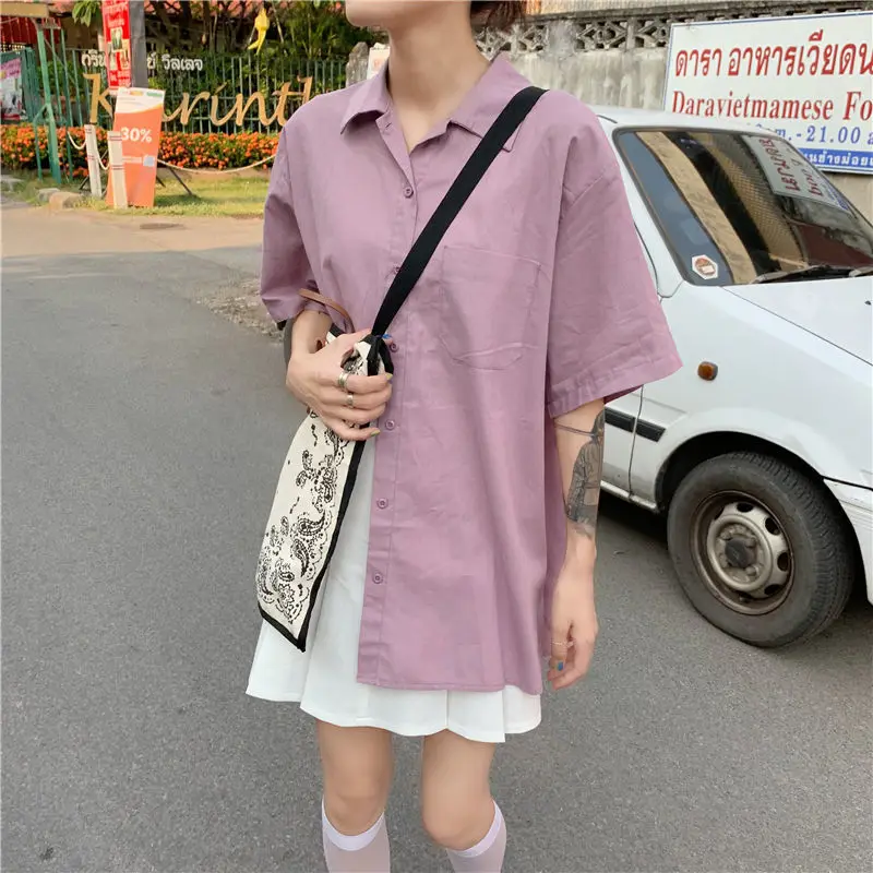 Korean Fashion Women Button Up 100% Cotton Shirt Summer Blouse Cardigan for Girl Streetwear Y2k Print Cargo Work Shirt Clothing
Korean Fashion Women Button Up 100% Cotton Shirt Summer Blouse Cardigan for Girl Streetwear Y2k Print Cargo Work Shirt Clothing