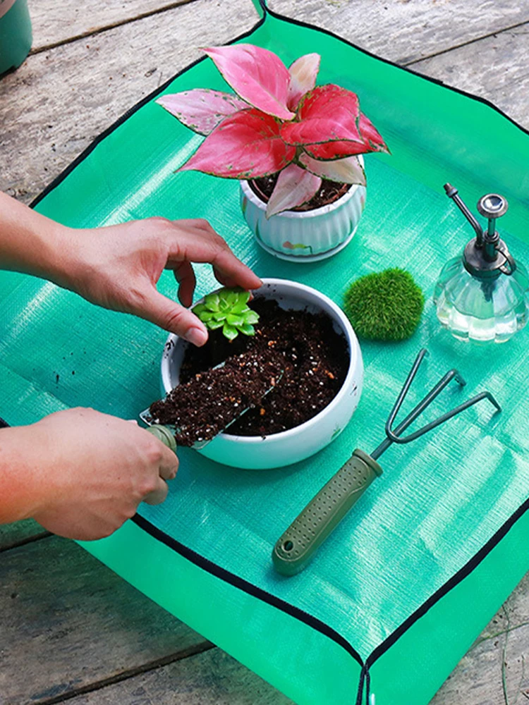 

32/50CM Gardening Planting Mat PE Plant Repotting Mat Foldable Waterproof Gardening Potting Pad Flower Pots Transplanting Mats