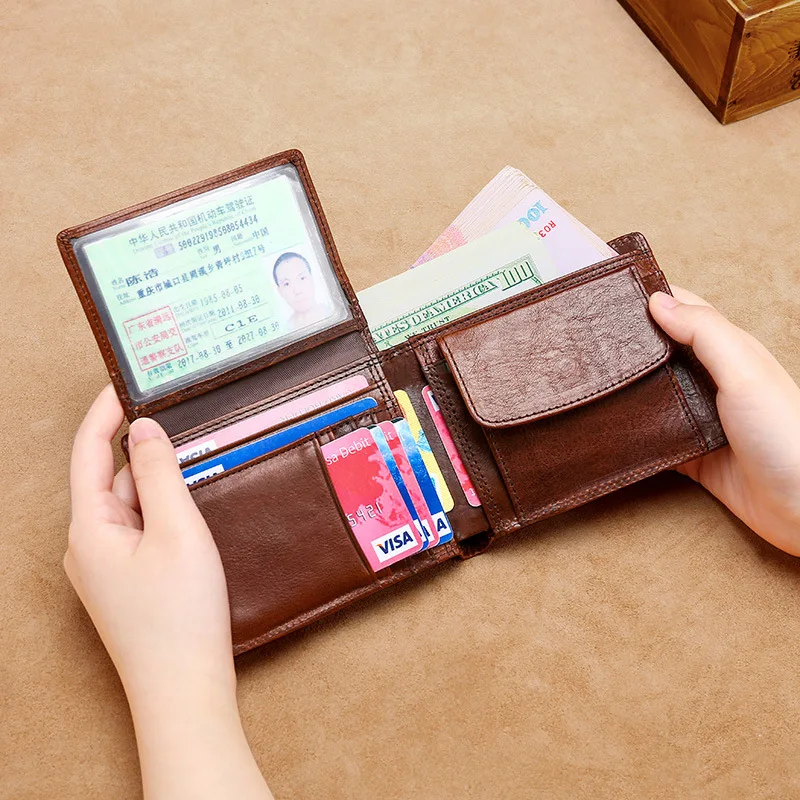YUECIMIE New Multi-card Cowhide Wallet For Male Brown Short Business Coin Purse Card Wallet Genuine Leather Men Wallet
YUECIMIE New Multi-card Cowhide Wallet For Male Brown Short Business Coin Purse Card Wallet Genuine Leather Men Wallet