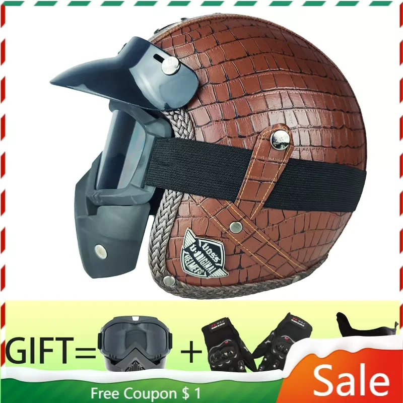 2020 New Open Face 3/4 Motorcycle Helmet PU Leather Retro Motorbike Helm Moto Bike Motocross Helmets With For Men Women
2020 New Open Face 3/4 Motorcycle Helmet PU Leather Retro Motorbike Helm Moto Bike Motocross Helmets With For Men Women