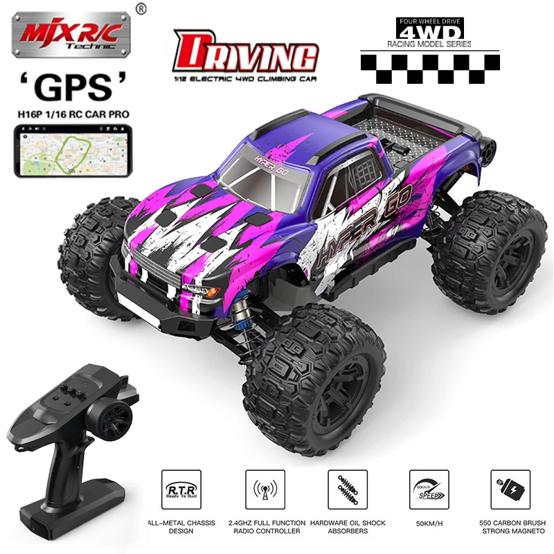 

MJX Hyper Go H16H H16P H16E 4WD Remote Control Car High Speed Truggy With GPS RC Monster Truck RTR