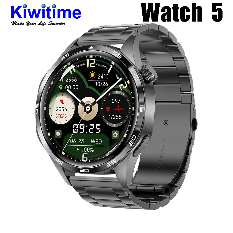 KIWITIME Watch 5 Pro Smart Смарт часы мужские 2024 умные 1 53 дюйма дисплей фитнес браслет