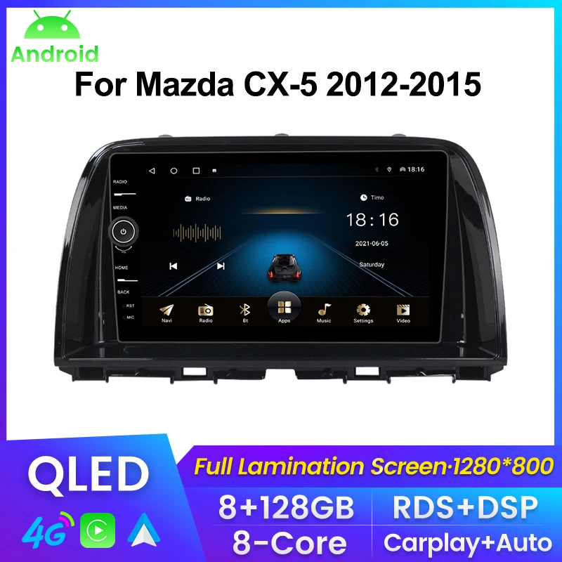 QLED экран Carplay + Android Автомагнитола для Mazda CX5 CX-5 CX 5 2012 - 2015 мультимедийный видеоплеер WIFI DSP + RDS 
QLED экран Carplay + Android Автомагнитола для Mazda CX5 CX-5 CX 5 2012 - 2015 мультимедийный видеоплеер WIFI DSP + RDS