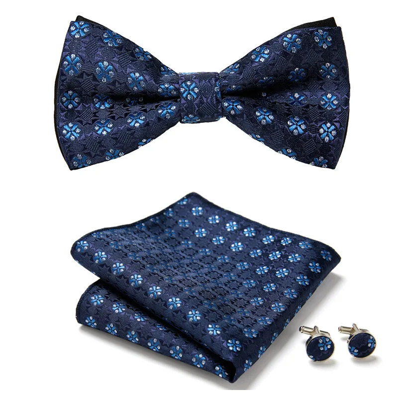 Classic European Style Striped Polyester Bow Ties Set Bowties Cufflinks Pocket Square Handkerchief Bowtie Suit 3pcs Wholesale
Classic European Style Striped Polyester Bow Ties Set Bowties Cufflinks Pocket Square Handkerchief Bowtie Suit 3pcs Wholesale