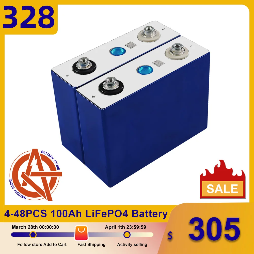 4-48PCS 3.2V 100AH Lifepo4 Battery Grade A DIY 12V 24V 48V Rechargable Battery Pack Deep Cycle With Free Busbars EU US Tax Free
4-48PCS 3.2V 100AH Lifepo4 Battery Grade A DIY 12V 24V 48V Rechargable Battery Pack Deep Cycle With Free Busbars EU US Tax Free