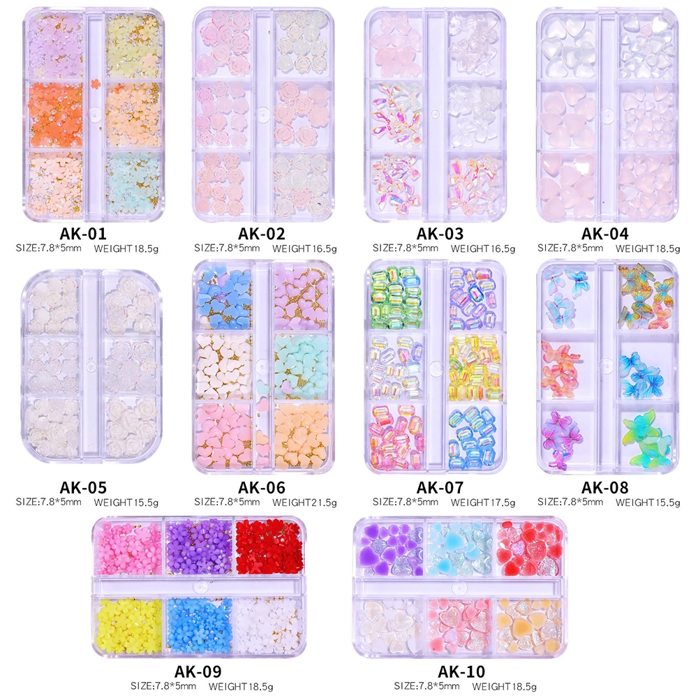 New Nail Accessories Decorations Three-Dimensional Five Petal Flower Love Box Nails Stylist Supplies Professional Art Deco Tools
New Nail Accessories Decorations Three-Dimensional Five Petal Flower Love Box Nails Stylist Supplies Professional Art Deco Tools