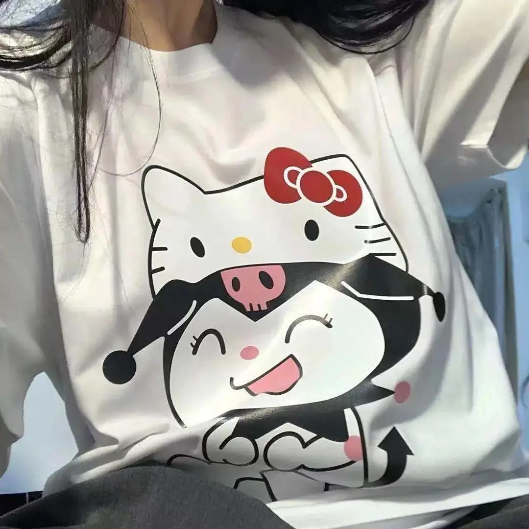 Summer New Kawaii Hello Kittykuromi Anime Japanese Girl Short Sleeve T Shirt Cute Cartoon New Children Casual Versatile Thin Top
Summer New Kawaii Hello Kittykuromi Anime Japanese Girl Short Sleeve T Shirt Cute Cartoon New Children Casual Versatile Thin Top