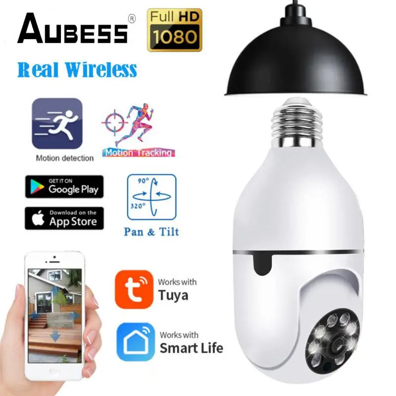 2MP Tuya Wireless 360Rotate Auto Tracking Panoramic Camera Light Bulb Wifi PTZ IP Cam Remote Viewing Security E27 Bulb Interface
2MP Tuya Wireless 360Rotate Auto Tracking Panoramic Camera Light Bulb Wifi PTZ IP Cam Remote Viewing Security E27 Bulb Interface
