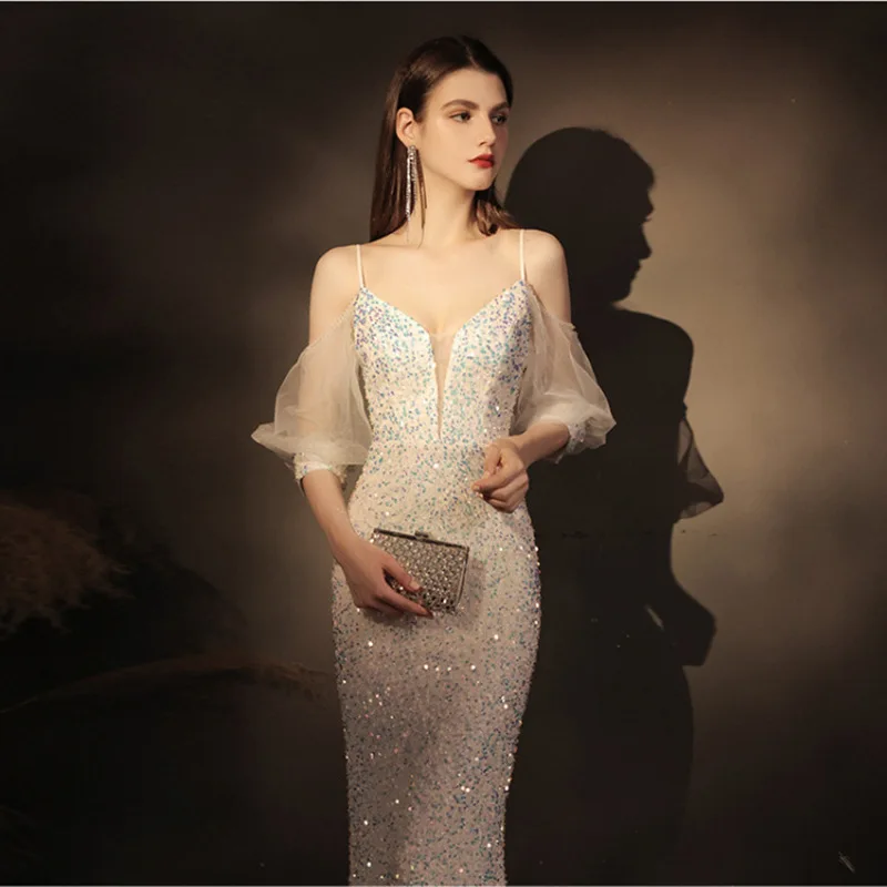 2022 Luxury Beaded Prom Dresses Long Mermaid Evening V-neck Collar Crystal Sparkling Sequins Party Dress
2022 Luxury Beaded Prom Dresses Long Mermaid Evening V-neck Collar Crystal Sparkling Sequins Party Dress