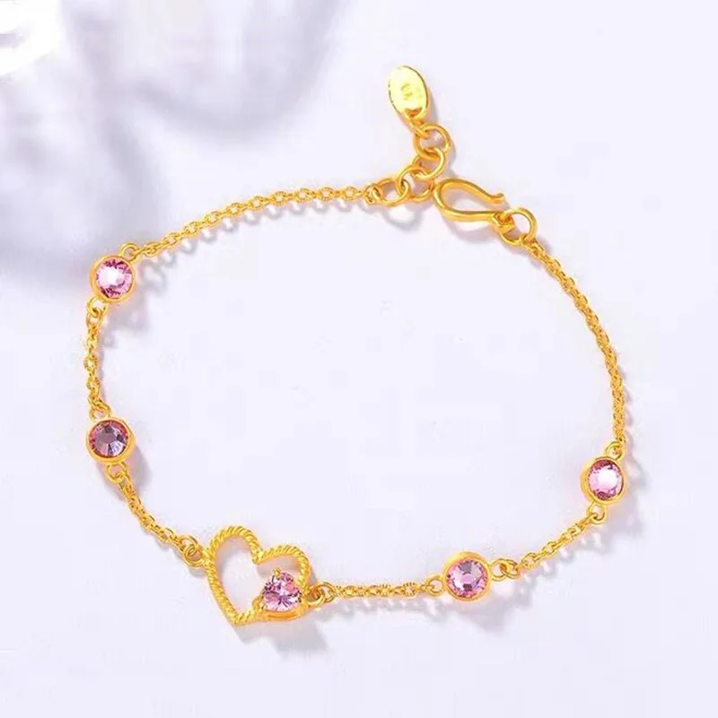 Luxury 14k yellow Gold Plated Diamond Bracelet for women Fashion vintage Ocean Heart Bracelets not fade Wedding Anniversary Gift
Luxury 14k yellow Gold Plated Diamond Bracelet for women Fashion vintage Ocean Heart Bracelets not fade Wedding Anniversary Gift