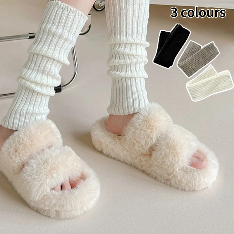 

Women Jk Lolita Leg Warmers Korean Autumn Winter Knitted Long Socks Y2k Punk Gothic Crochet Socks Crochet Heap Socks Boot Cuffs