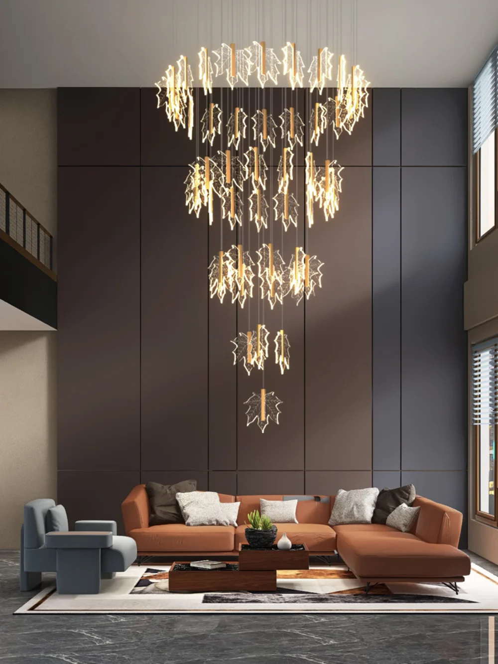 Staircase Chandelier Villa Sales Department Duplex Building LED Creative Simple Art Maple Leaf Bar Living Room Iron Art Lighting
Staircase Chandelier Villa Sales Department Duplex Building LED Creative Simple Art Maple Leaf Bar Living Room Iron Art Lighting