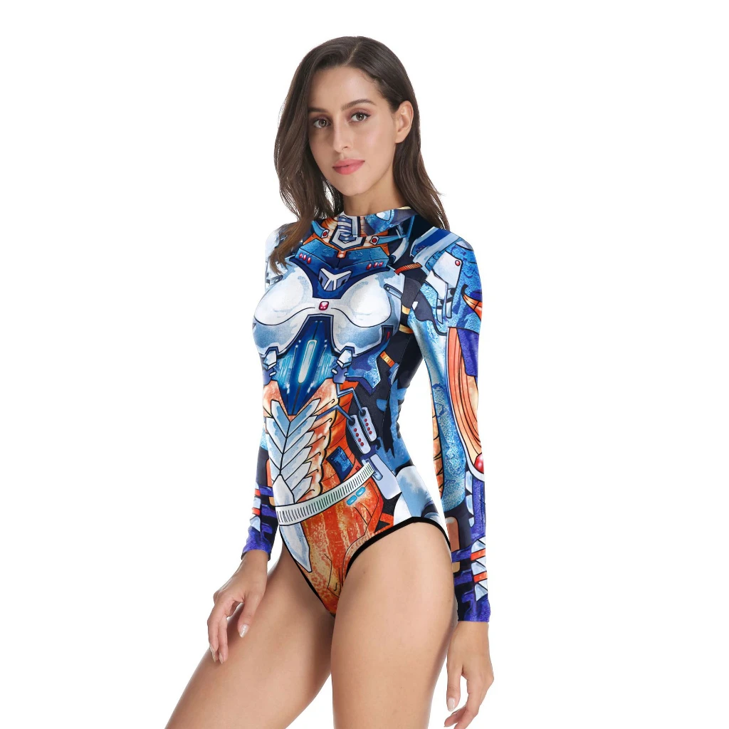 Female Robot Cosplay costume Spendex long sleeve tight fit Swimsuit clothing
Female Robot Cosplay costume Spendex long sleeve tight fit Swimsuit clothing
