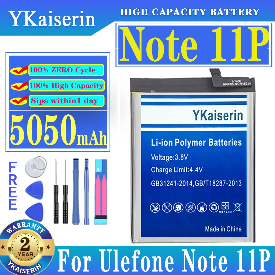 YKaiserin Note11P 5050mAh Battery for Ulefone Note 11P Note11P Batteries + Free Tools
YKaiserin Note11P 5050mAh Battery for Ulefone Note 11P Note11P Batteries + Free Tools
