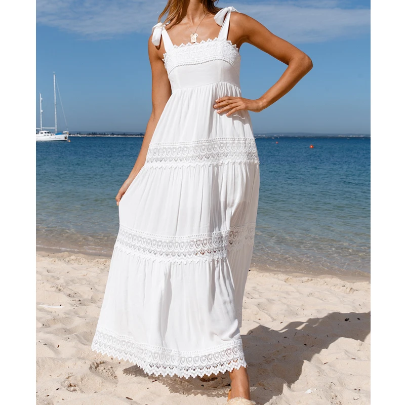 New Women Summer Lace Splicing Sleeveless Long Strap Dress For Shopping Dating Ladies Temperament Beach Suspender Skirt S-2XL
New Women Summer Lace Splicing Sleeveless Long Strap Dress For Shopping Dating Ladies Temperament Beach Suspender Skirt S-2XL